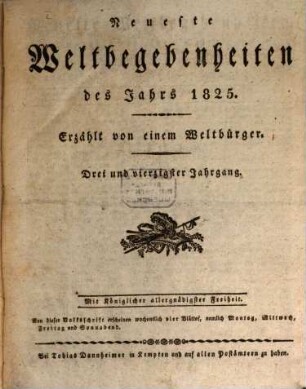 Neueste Weltbegebenheiten : d. Jahrs ... 1825 = Jg. 43