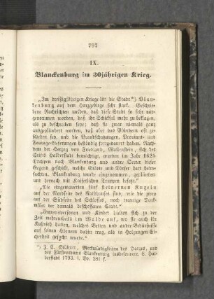 IX. Blanckenburg im 30jährigen Krieg.