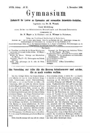 Ein Vorschlag zur Güte für die Herren Schulneuerer und solche, die es noch werden wollen