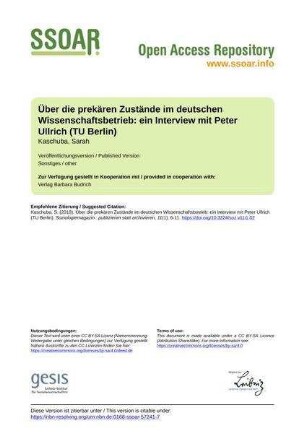 Über die prekären Zustände im deutschen Wissenschaftsbetrieb: ein Interview mit Peter Ullrich (TU Berlin)