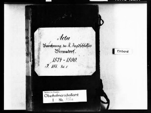 Bewohnung des königlichen Jagdschlosses zu Wermsdorf, Band 1