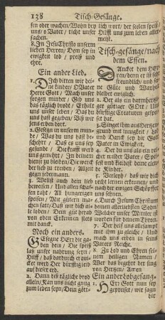 Tisch-gesänge/ nach dem Essen.