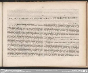 IV. Routen von Leipzig nach Norddeutschland, Dänemark und Russland
