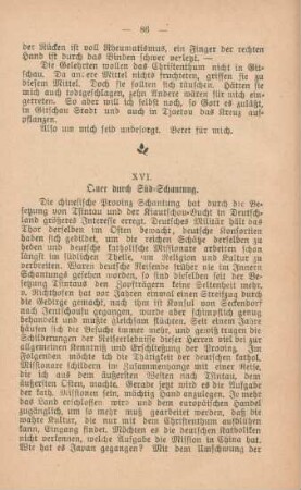 XVI. Quer durch Süd-Schantung