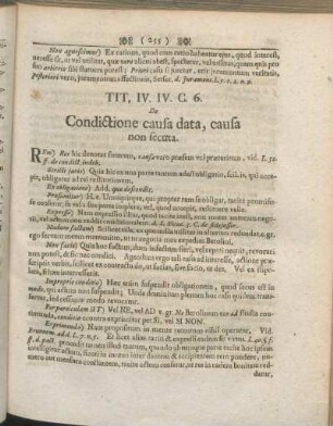 Tit. IV. IV. C. 6. De Condictione causa data, causa non secuta.
