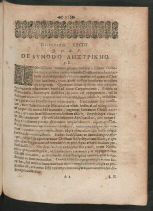 Disputatio XXCIIX. De Synodo [...].