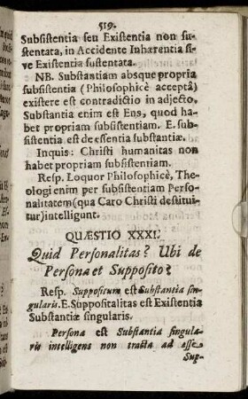 Quæstio XXXI. - Quæstio LXX.