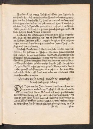 Van der wise dorch welcke de minsche de rechtferdiginge bekumpt.
