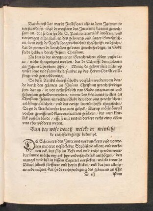 Van der wise dorch welcke de minsche de rechtferdiginge bekumpt.