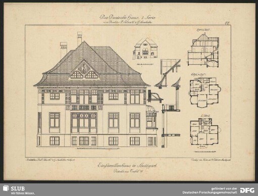 Einfamilienhaus in Stuttgart [Grundriss, Aufriss]