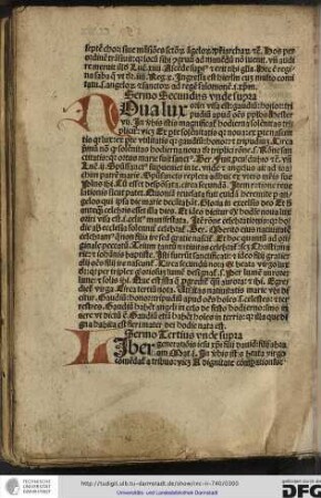 Nova lux oriri visa est... Hester vii. In verbis istis magnificatur hodierna solennitas tripliciter videlicet ex parte solennitatis quia nova...