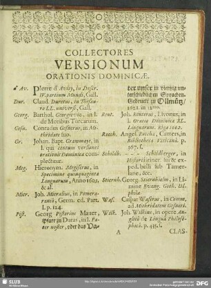 Collectores Versionum Orationis Dominicae