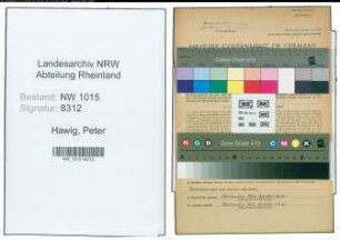 Entnazifizierung Peter Hawig , geb. 12.01.1897 (Kaufmaennischer Angestellter)