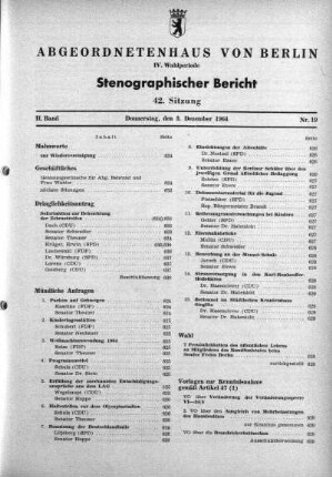 Nr. 19 (42), 3. Dezember 1964