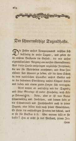 Der schwermüthige Tugendhafte