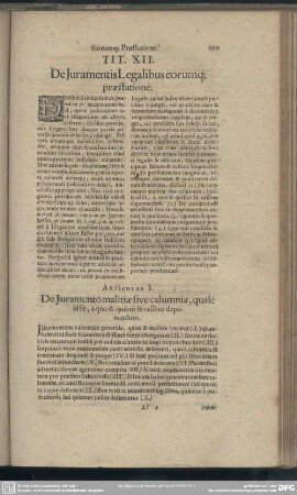 Tit. XII. De Iuramentis Legalibus eorumq[ue] praestatione