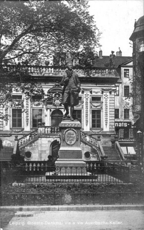 Leipzig: Goethe-Denkmal vis a vis Auerbachs-Keller