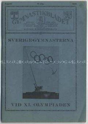 Fachzeitschrift "Gymnastikbladet" u.a. über die schwedische Gymnastik-Mannschaft bei den Olympischen Spielen 1936
