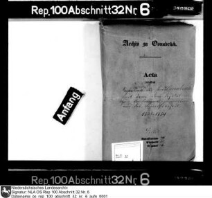 Rechtsstreit der Stadt Osnabrück mit dem Domkapitel wegen der Kriminaljurisdiktion auf der Domsfreiheit