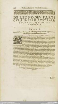 DE REGNO, SEU PARTICULA IMPERII AUSTRALIS SECUNDA, QUOD EST HUMORALE.