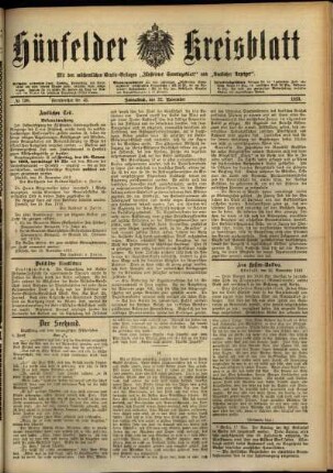 Ausgabe vom Samstag, den 22. November 1913.
