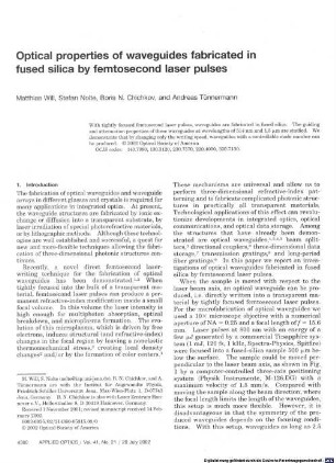 Optical properties of waveguides fabricated in fused silica by femtosecond laser pulses
