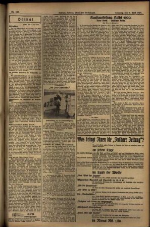 Zweite Ausgabe vom Sonntag, den 09. Juni 1929.
