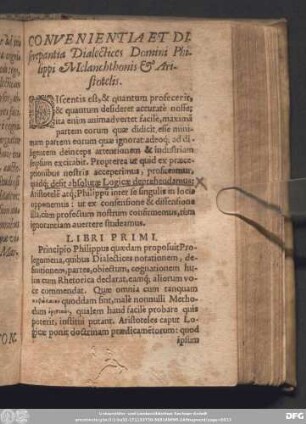 Convenientia Et Discrepantia Dialectices Domini Philippi Melanchthonis & Aristotelis.