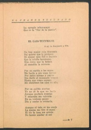 El gaio tucumano