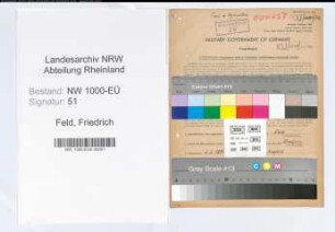 Entnazifizierung Friedrich Feld, geb. 02.02.1890 (Unternehmer)