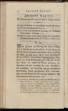 Zweytes Kapitel. Selbstmord und zweifelhafte Todesarten.