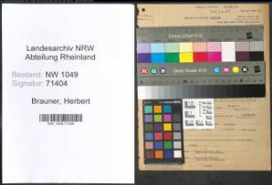 Entnazifizierung Herbert Brauner , geb. 08.09.1914 (Kaufmaennischer Angestellter)