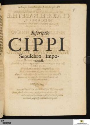 Inscriptio Cippi Sepulchro imponendi