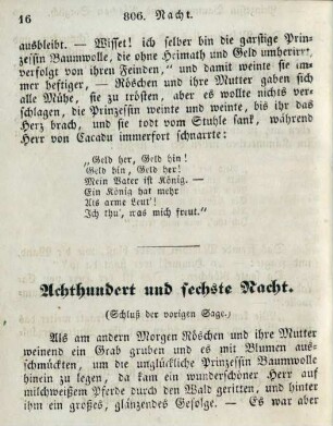 Achthundert und sechste Nacht