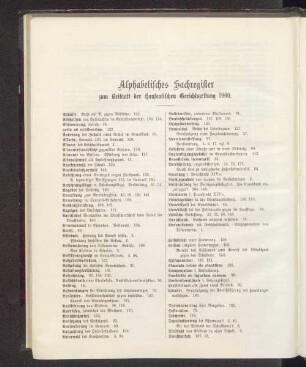 Alphabetisches Sachregister zum Beiblatt der Hanseatischen Gerichtszeitung 1900.