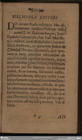 Bibliopola Lectori