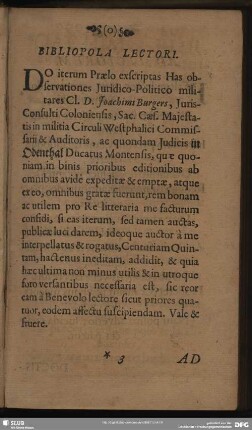 Bibliopola Lectori