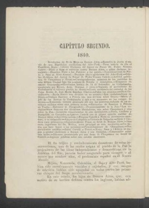 Capítulo segundo. - 1810.