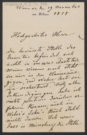 Brief an Friedrich Wilhelm Jähns : 19.11.1878
