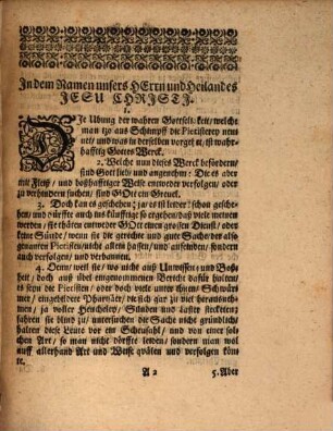 Casparis Sagittarii ... Theologische Lehr-Sätze von dem Rechtmässigem Pietismo : Zur Ehre Gottes, Beruhigung der Christl. Kirche, und Fortpflantzung der wahren Gottseligkeit in Druck heraußgegeben, im Monat Julio, des 1691. Jahrs