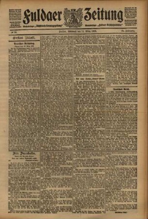 Erste Ausgabe vom Mittwoch, den 11. März 1908.