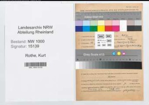 Entnazifizierung Kurt Rothe, geb. 15.01.1901 (Arbeiter)