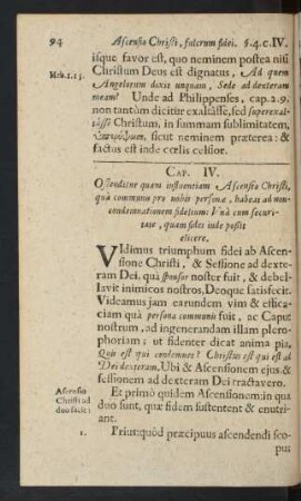 Cap. IV. Ostenditur quam influentiam Ascensio Dei ...