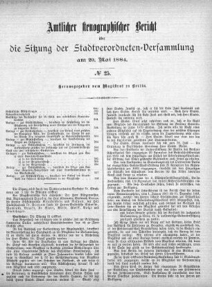 No. 25, 29. Mai 1884