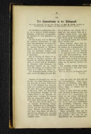¬Der¬ Hypnotismus in der Pädagogik
