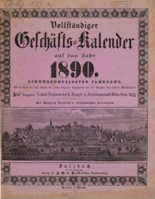 Vollständiger Geschäftskalender : auf das Jahr .... 1890 = Jg. 51
