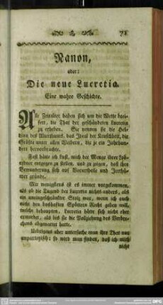 [III.] Nanon, oder: Die neue Lucretia. Eine wahre Geschichte
