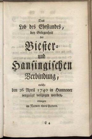 Das Lob des Ehestandes,...