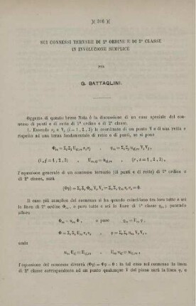 Sui connessi ternarii di 2° ordine e di 2° classe in involuzione semplice.
