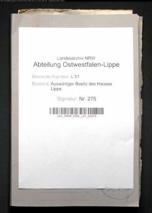 Korrespondenz v.a. an Gräfin Amalie zur Lippe über Angelegenheiten von Vianen
